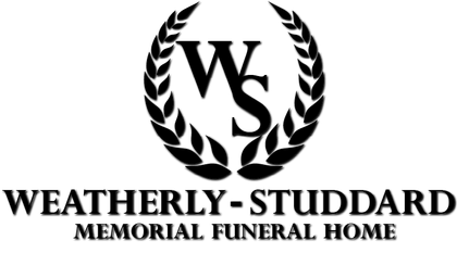 Weatherly-Studdard Memorial Funeral Home logo with WS in a laurel wreath