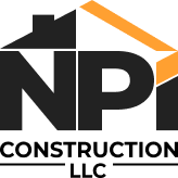 Logo for NPI Construction LLC, featuring black 