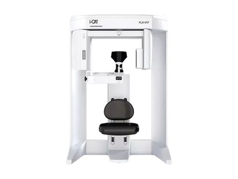 Medical touchscreen monitor on a wheeled stand with attached cables and side handles, isolated on white background