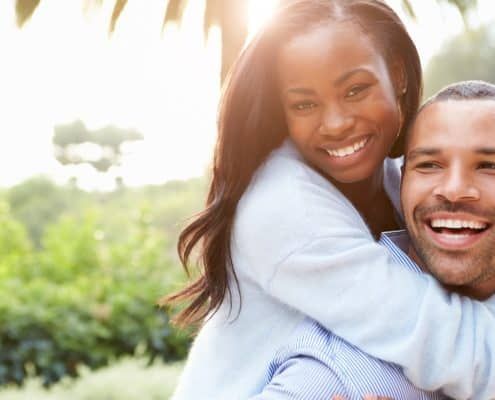 happy couple - both have an attractive chin