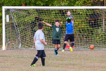 Children playing soccer for Pendleton FC