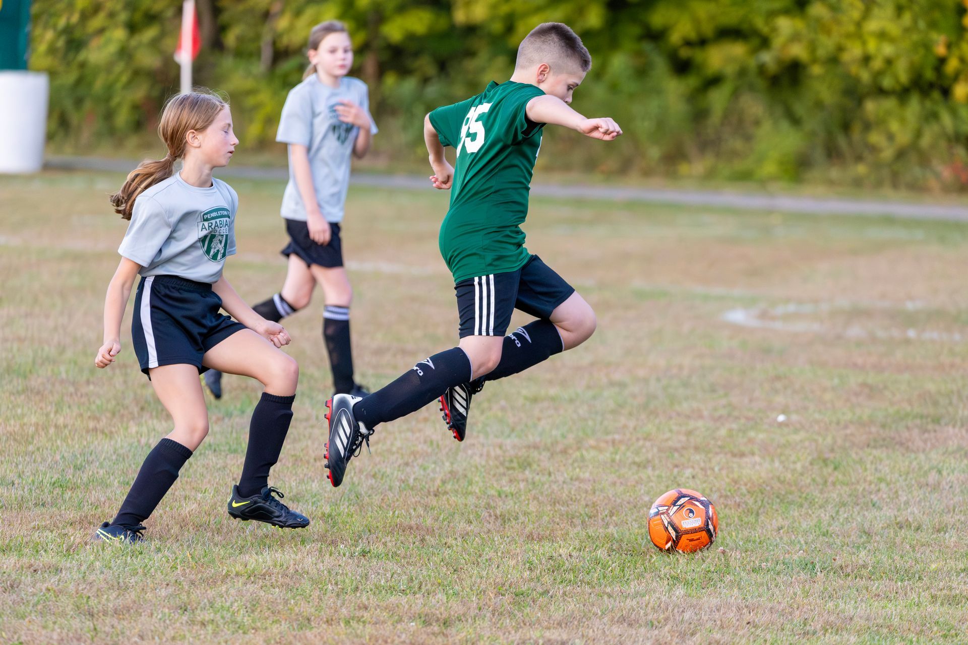 Children playing soccer for Pendleton FC
