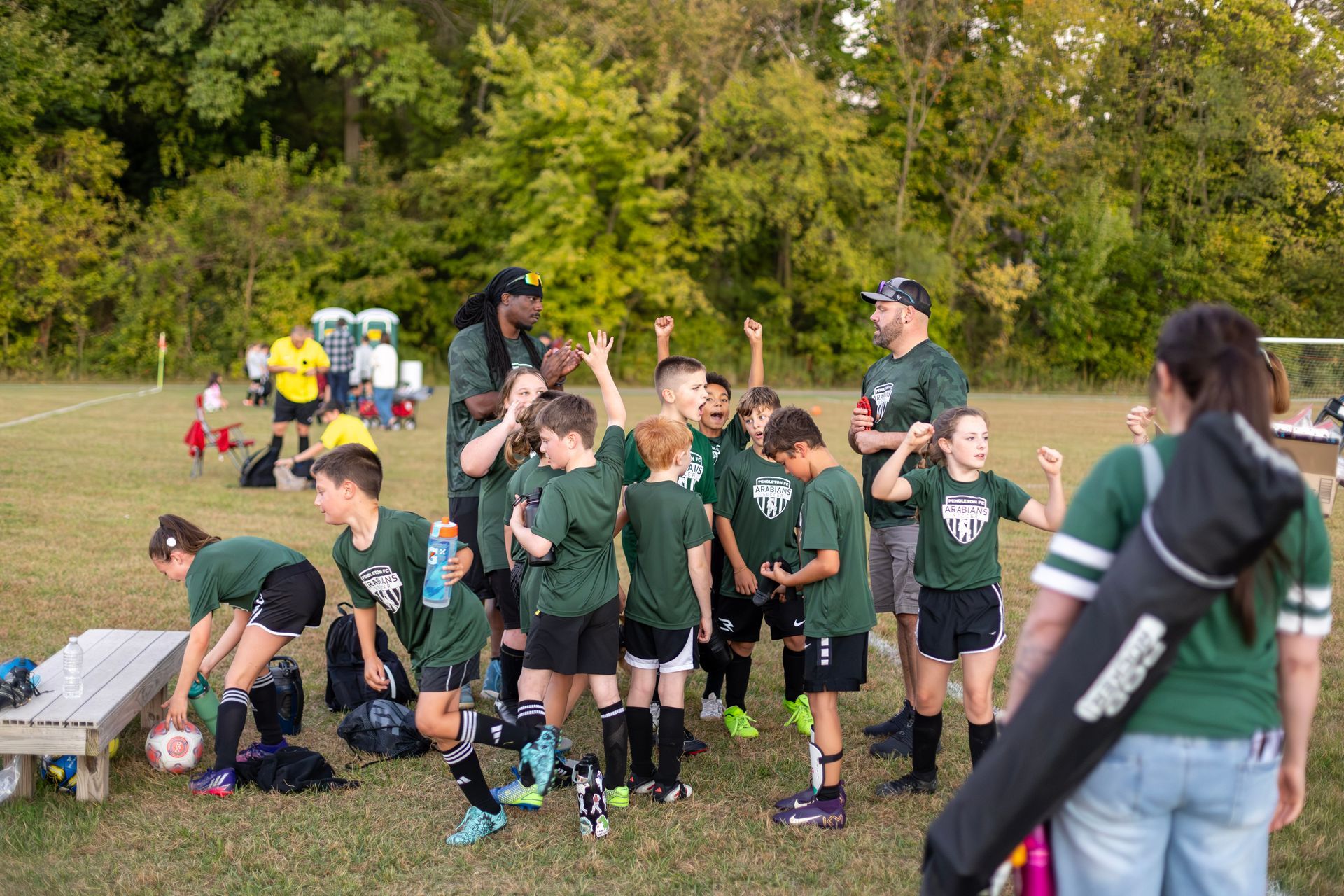 Pendleton FC soccer team celebrating
