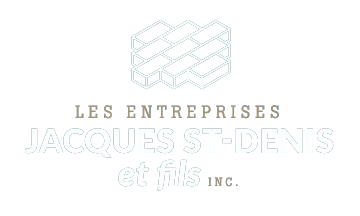 Logo for Les Entreprises Jacques St-Denis et fils inc. featuring a brickwork design and company name.