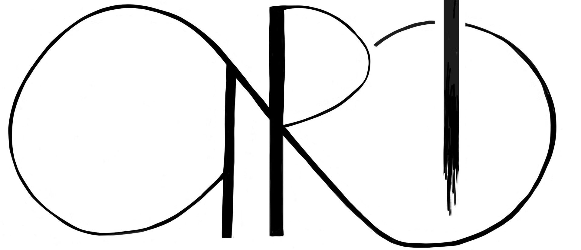 Abstract black line-art logo forming stylized letters on a white background