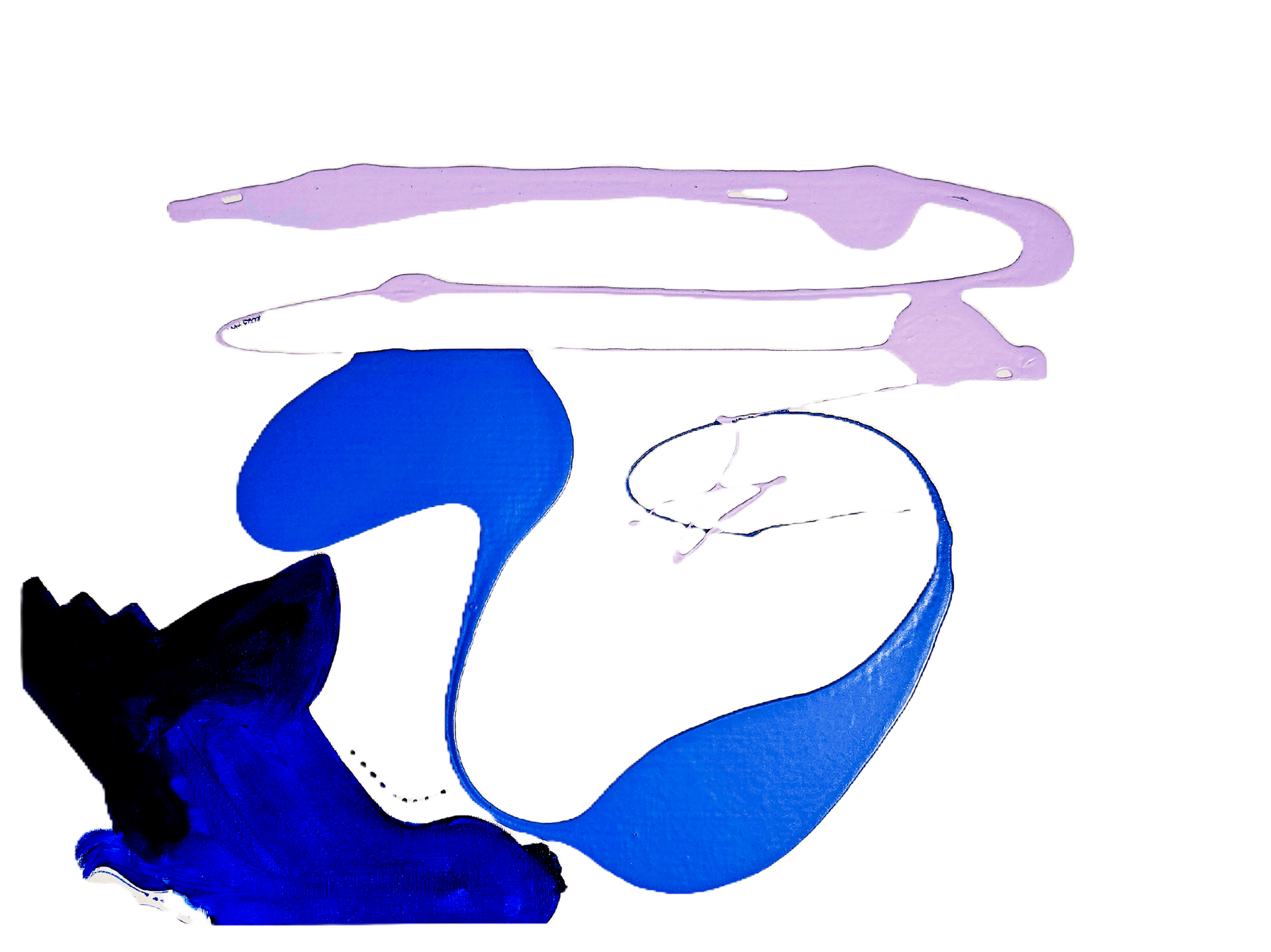 Abstract blue and purple shapes on a white background