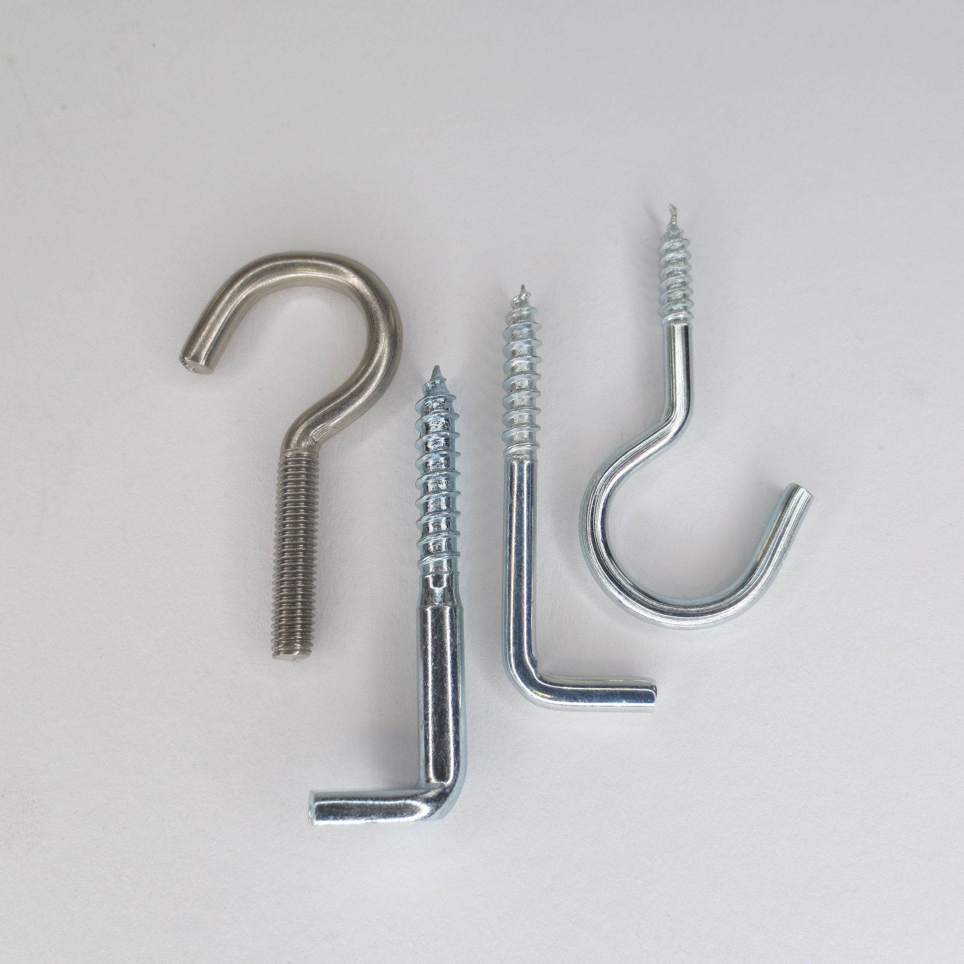 Schrauben mit Haken, rund und eckig
