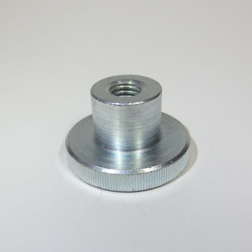 DIN 466: Rändelmutter hohe Form, 
M 2 - M 12, 
in Stahl 5.8 verzinkt, Messing blank, Edelstahl A2 oder Poly 
(weitere Varianten auf Anfrage)