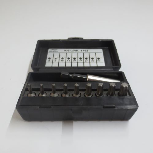 Bit-Box TX: Bit-Sortiment 10-teilig / 9 Bits (TX8-TX40) und
1 Bit-Magnethalter 