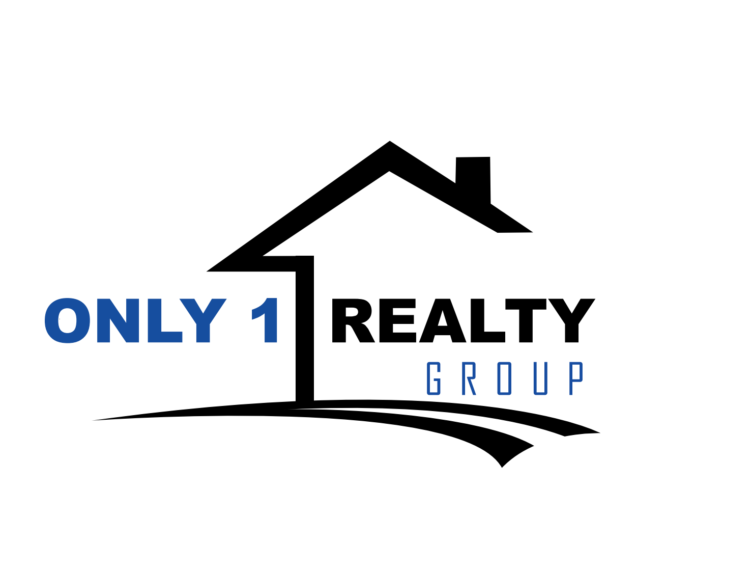 Only 1 Realty Group logo with black house roof and blue text on white background