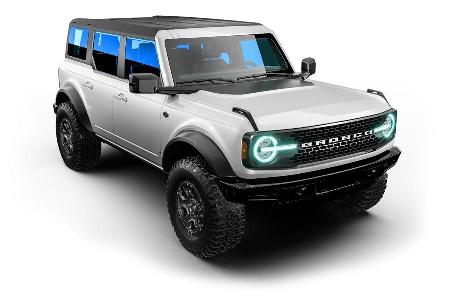 a white ford bronco is shown on a white background .