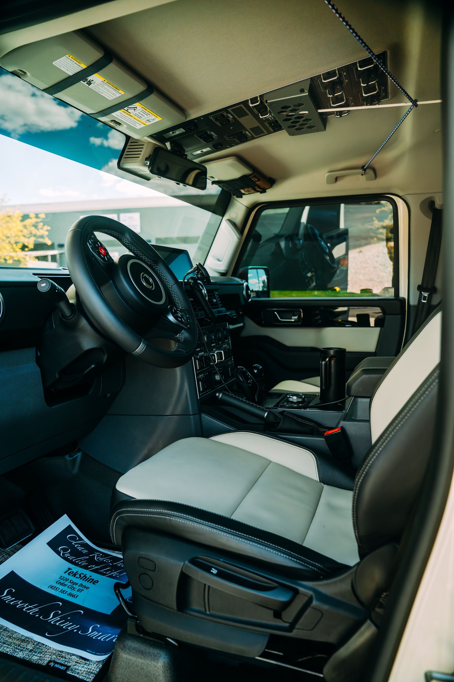 the inside of a car