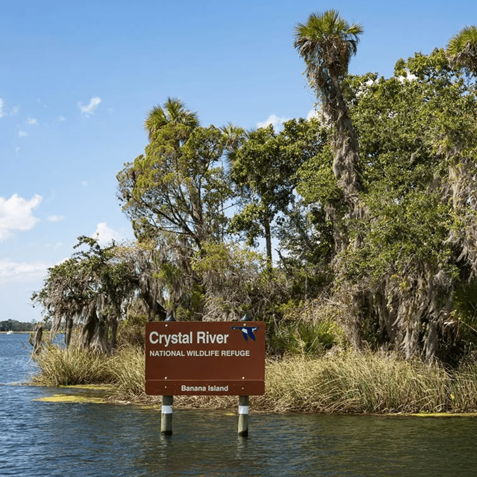 A sign for the crystal river national wildlife refuge