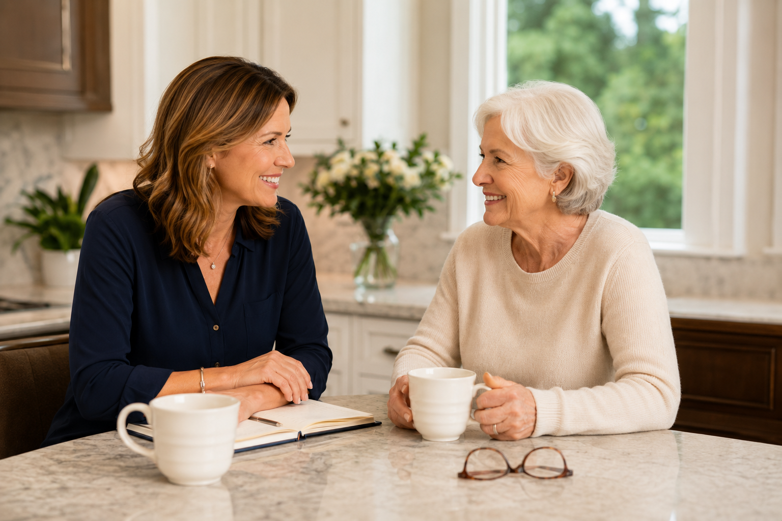 Francis & Co. Senior Wellness Home Care, Northwest Ohio, Senior adult discussing Wellness plan