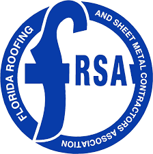 Florida Roofing and Sheet Metal Contractors Association logo with blue circular design and FRSA initials