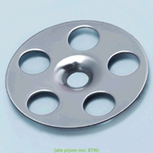 CEBO RVS Rozet 36 mm x 5.5 mm. inhoud: set van 6 stuks of doosje a 100 st.