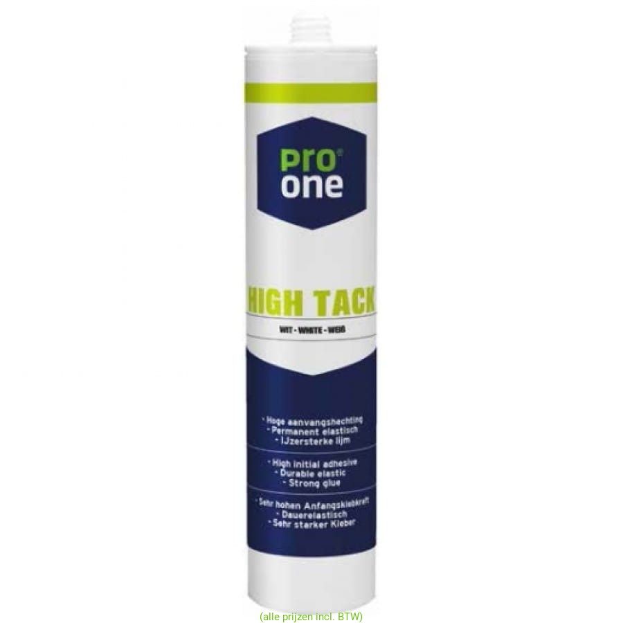 Pro One High Tack Kit, Wit of zwart 290ml.
