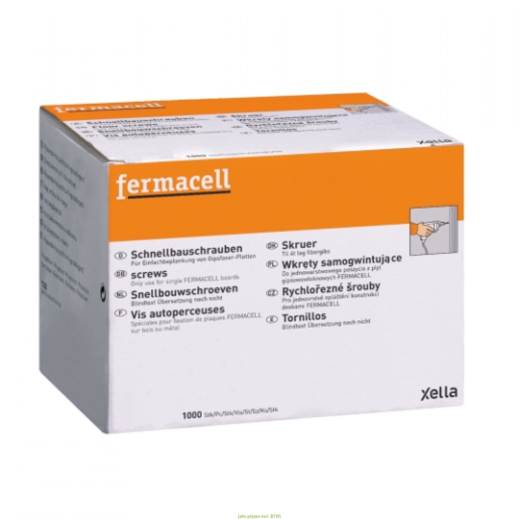 Fermacell Snelbouwschroeven 3.9 x 22 mm.  Doos 1000 stuks