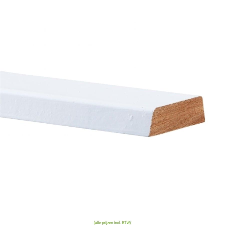 Hardhout Koplat 12x45mm, lengte 490cm. Schuin Gegrond Gevingerlast