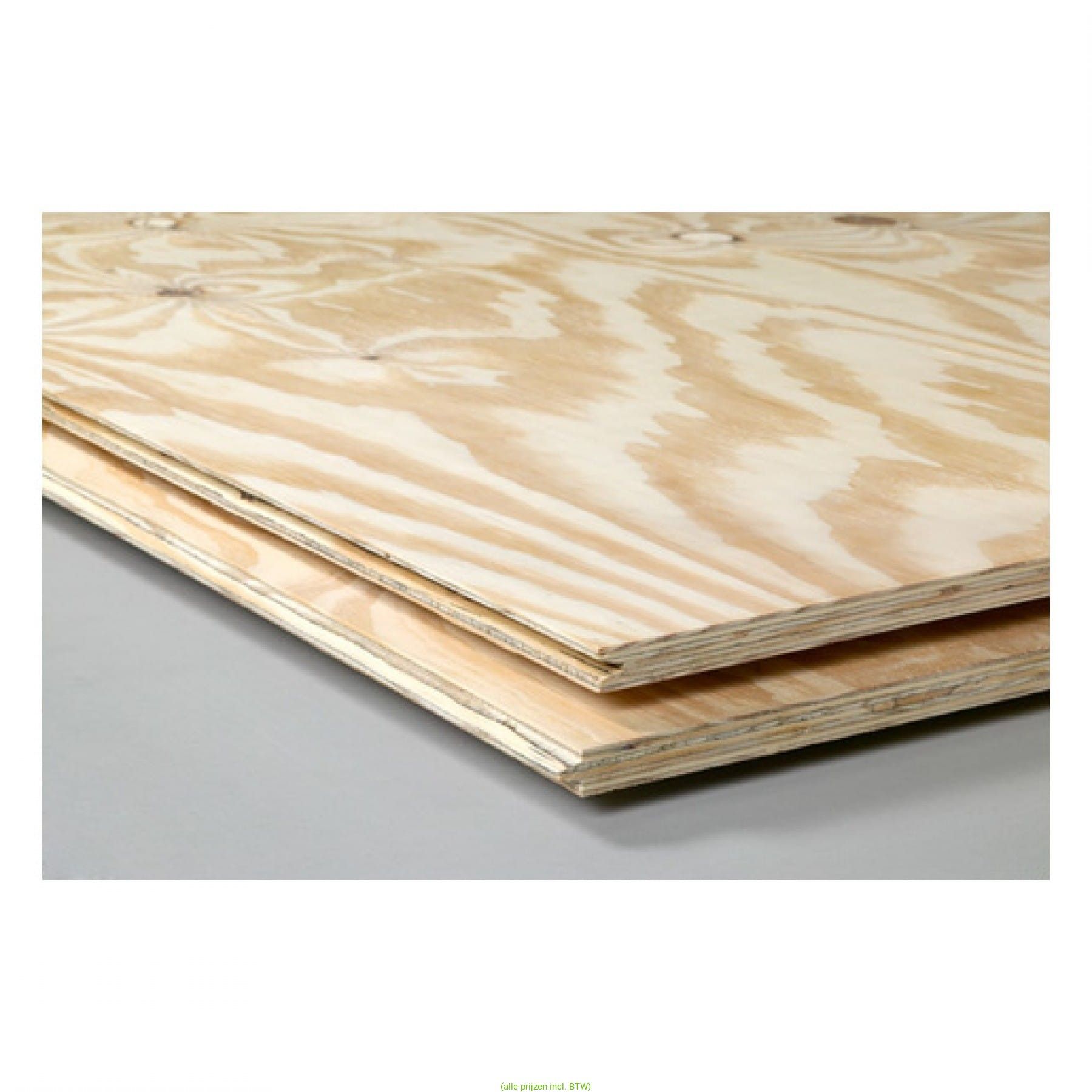 Underlayment 18 mm. 244X122cm. WBP verlijmd, 2 kanten veer en groef, Elliottis Pine FSC Mix 70%