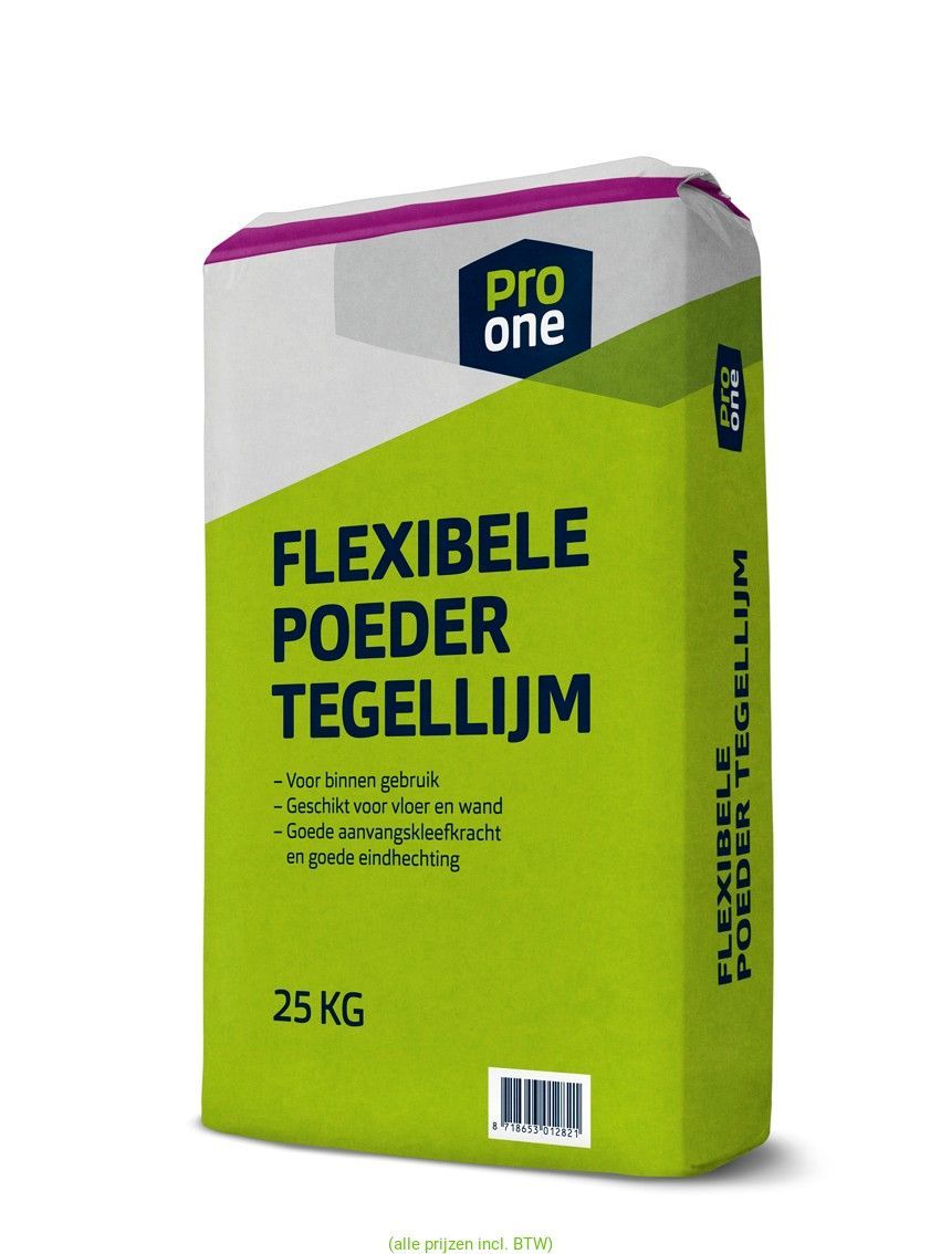 ProOne Flexibele Poedertegellijm 25kg.
