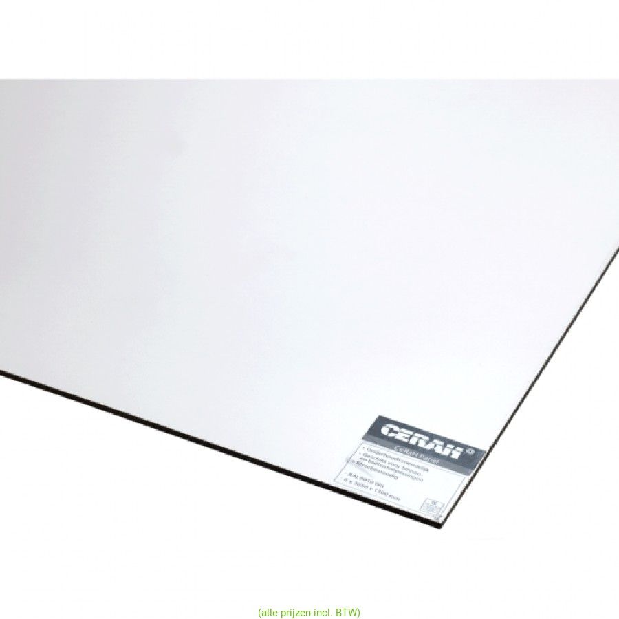 LUMBOpanel 6 mm.  afm. 305x130cm. Wit Ral 9010