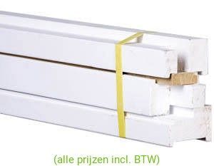 Montagekozijn Grenen, Stomp 56x90mm. Hoogte 231.5cm Wit Gegrond