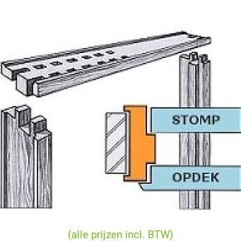 Montagekozijn Grenen, Opdek 56x90mm. Hoogte 231.5cm, Wit Gegrond