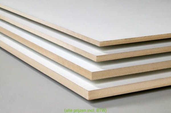 MDF Prime platen met (lakdraagfolie), dikte 9, 12, 16 of 18 mm.