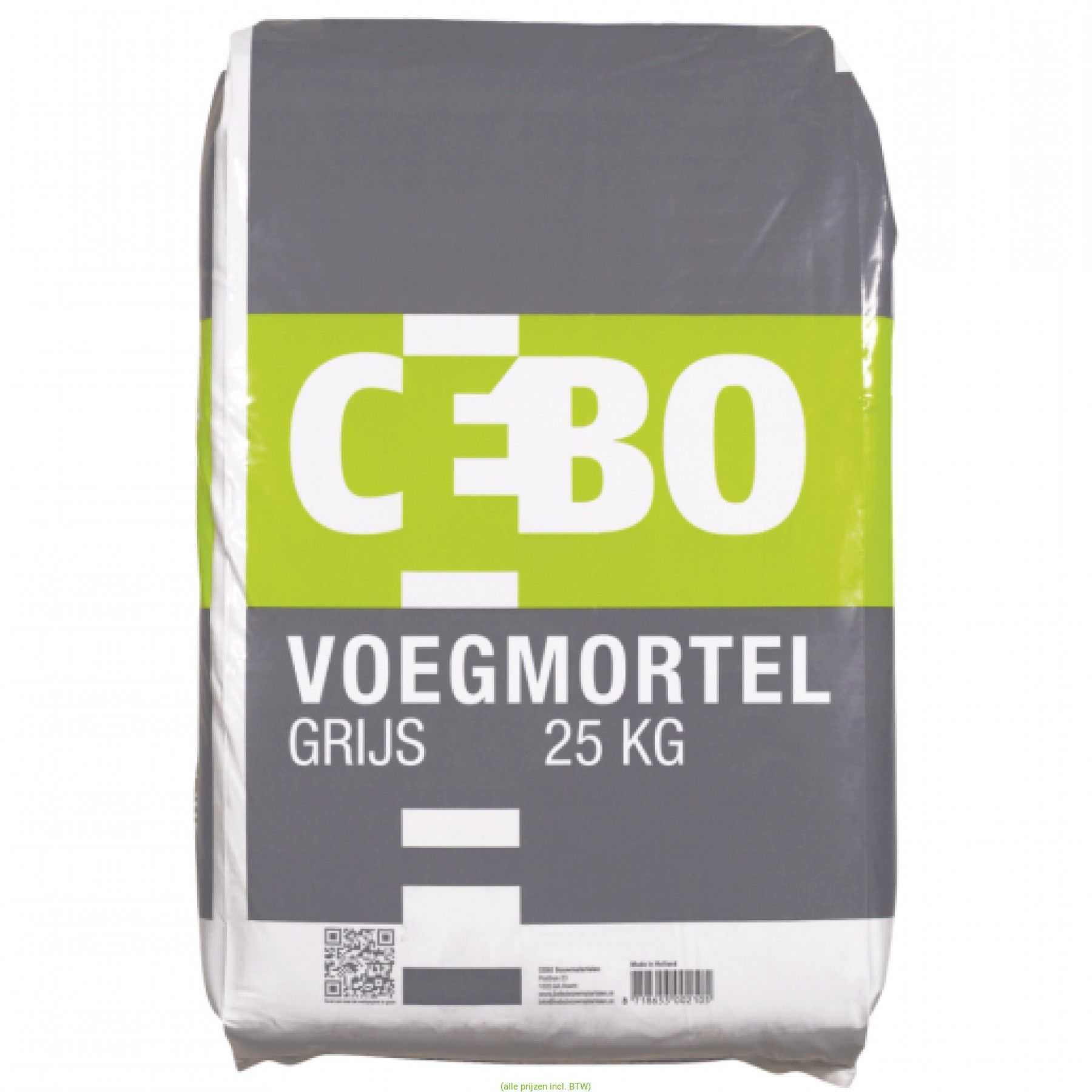 Cebo Voegmortel Cementgrijs, antraciet, zwart 25kg