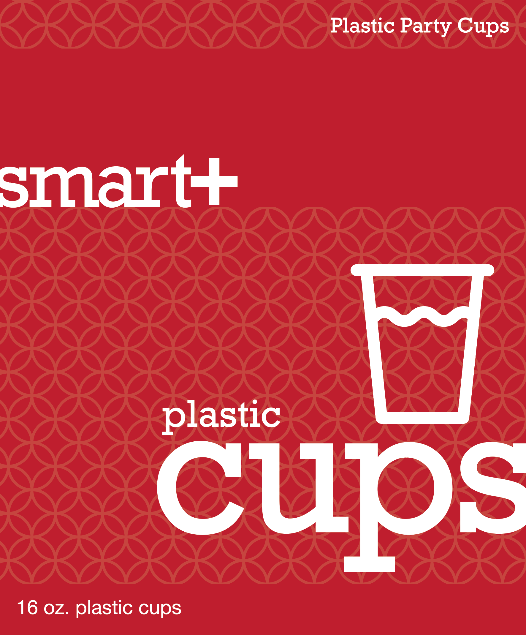 A red box of smart+ plastic cups