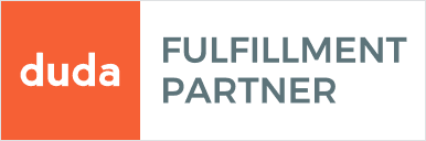 Duda Fulfillment Partner logo with orange and gray text on a white background