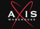 A logo for axis warehouse with a red cross in the middle