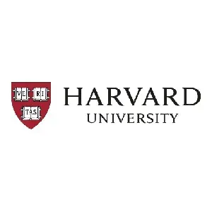 The logo for harvard university has a red shield on it.