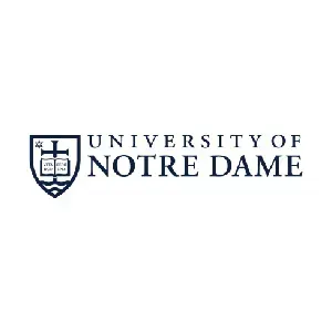 The university of notre dame logo is on a white background.
