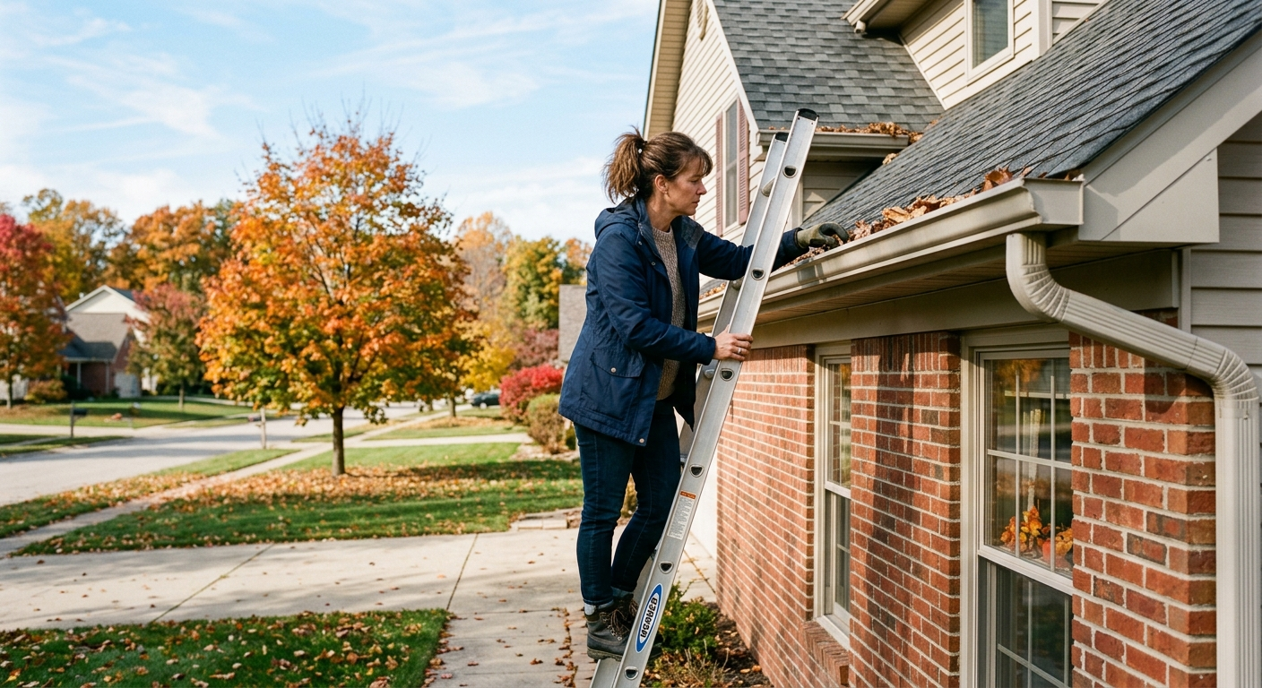 Indiana home with a well-maintained roof and landscaped yard on a sunny spring day in a small town neighborhood