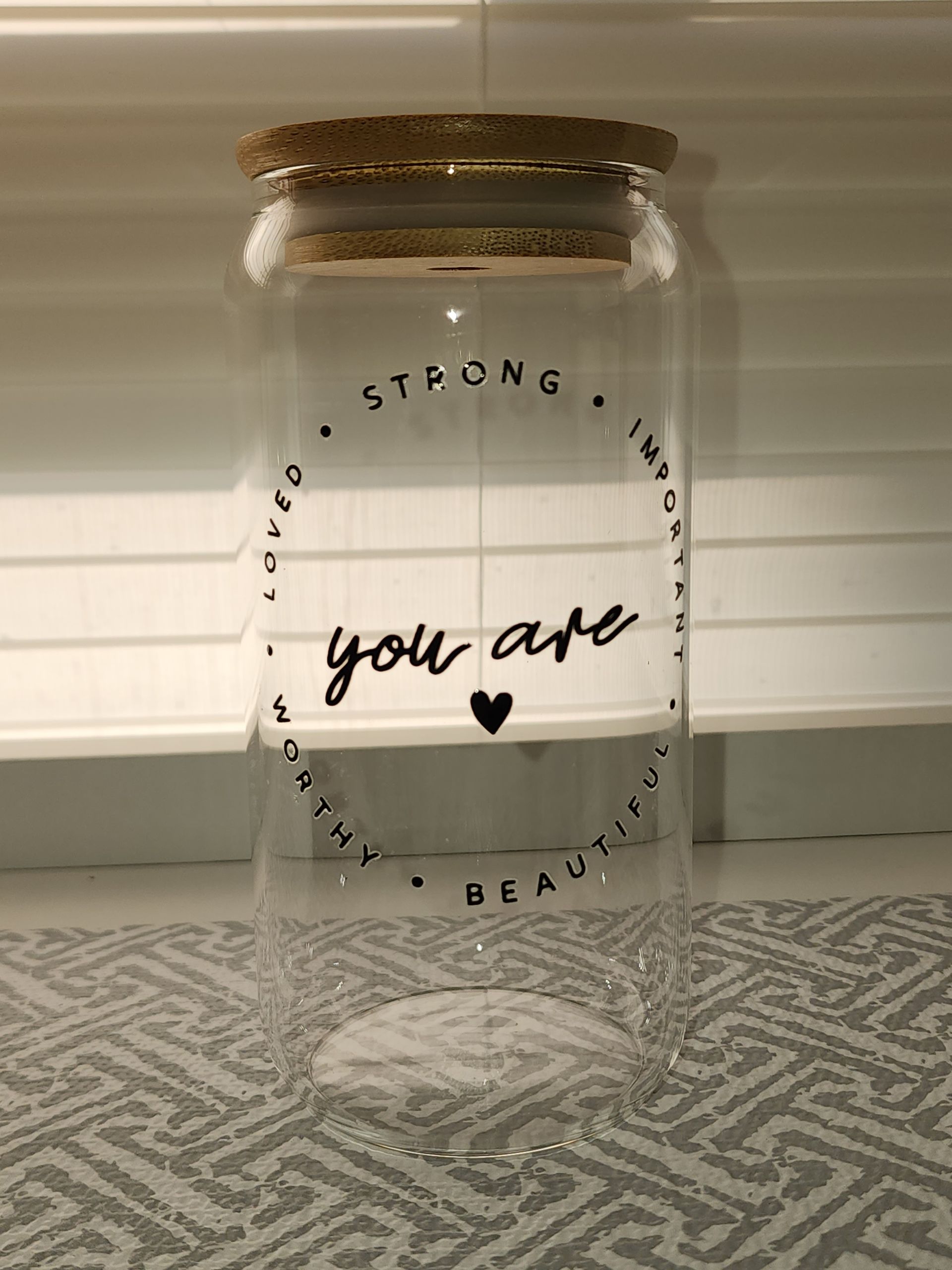 Glass Cups & Bamboo Lids