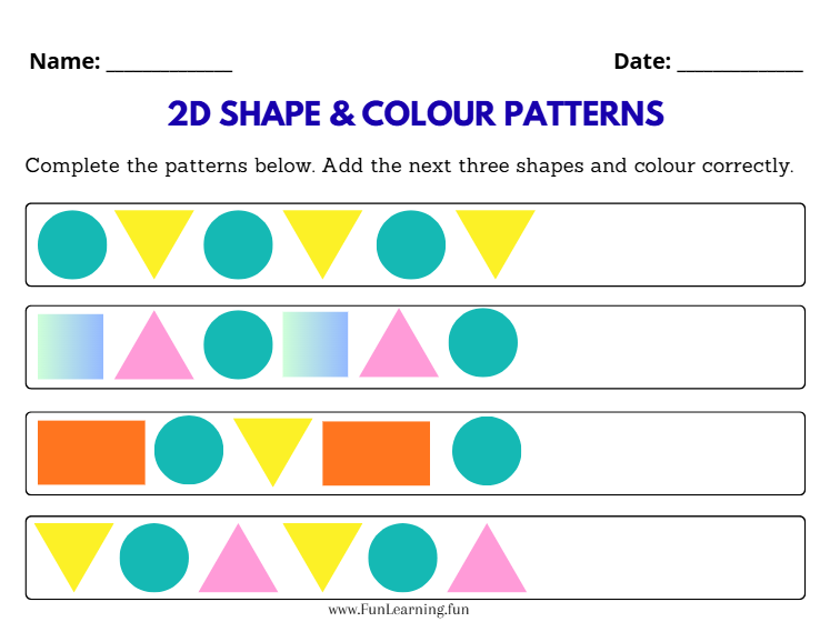 Kindergartener Pattern Worksheets