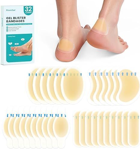 A person is standing next to a box of bandages on their feet.