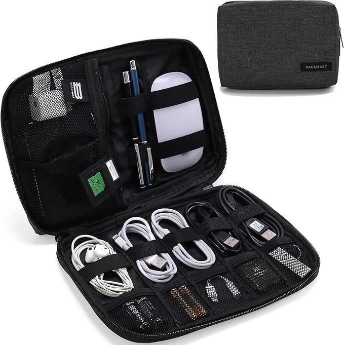 A black case filled with a bunch of electronic items
