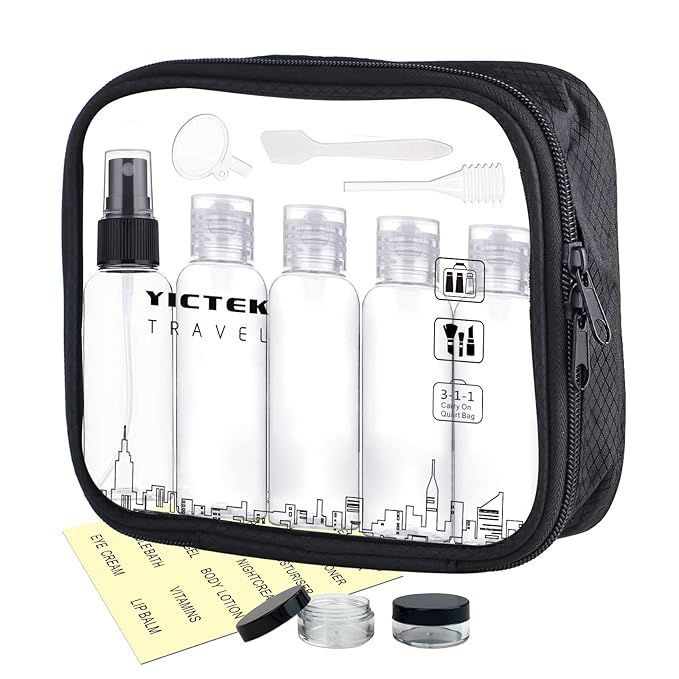 It looks like a cosmetic bag with bottles in it.