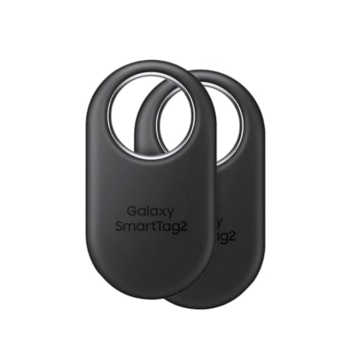 A pair of black galaxy smarttag2 keychains