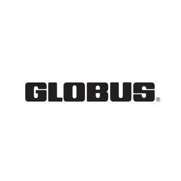 A black logo for Globus on a white background.