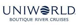The logo for Uniworld Boutique River Cruises is shown on a white background.