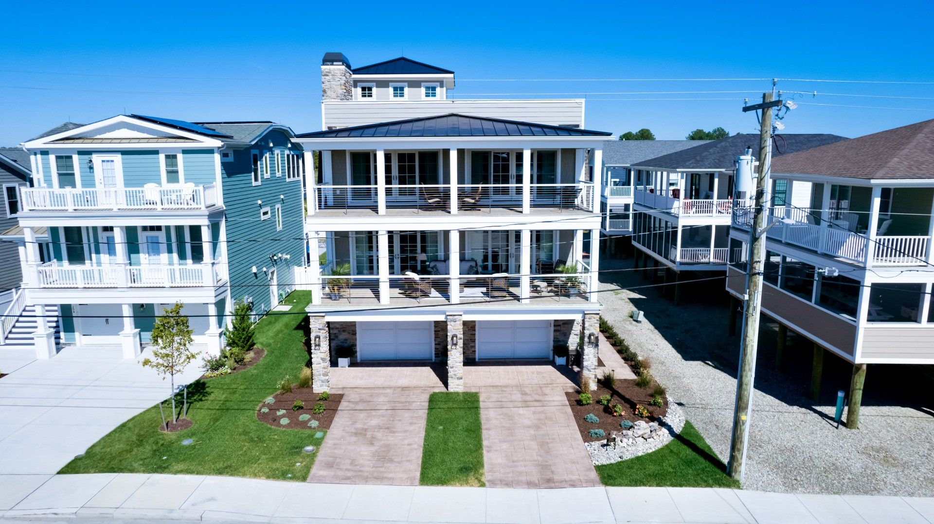 Exterior of luxury custom home construction