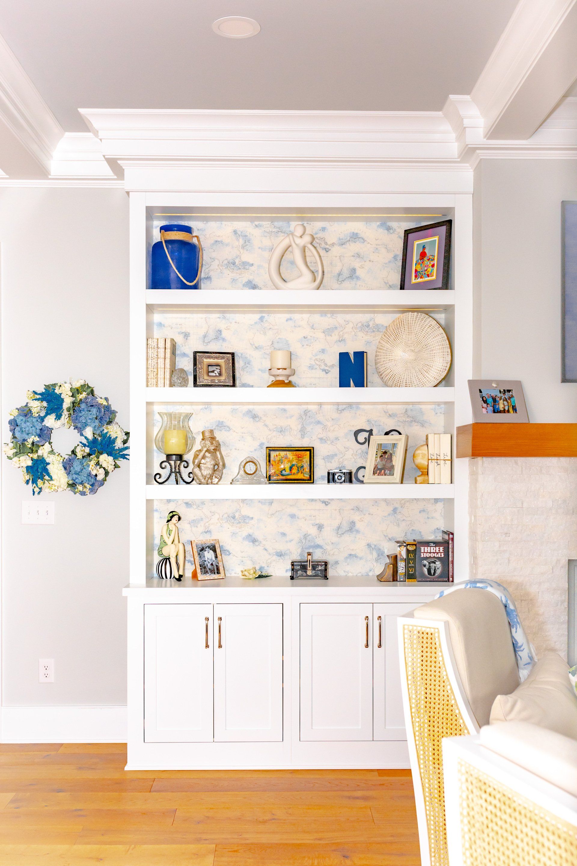 Custom built coastal home built ins