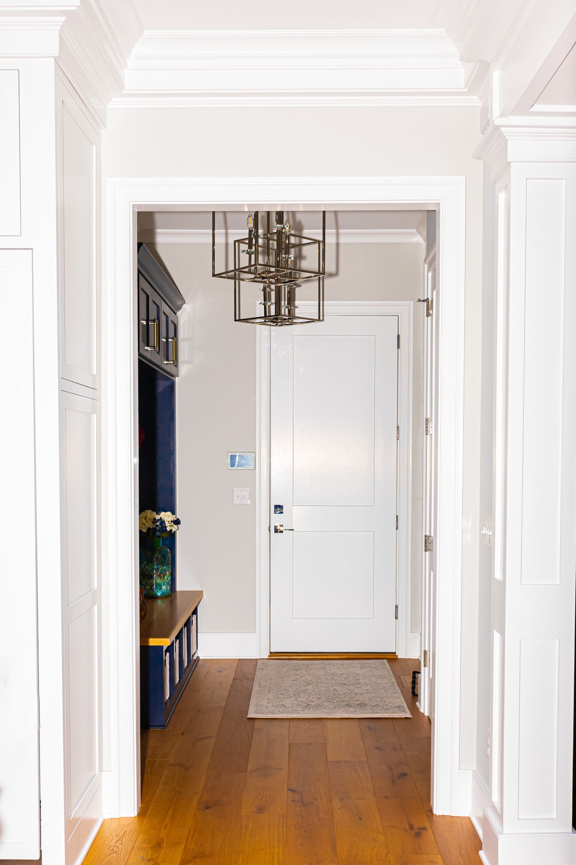 Custom built coastal home crown molding
