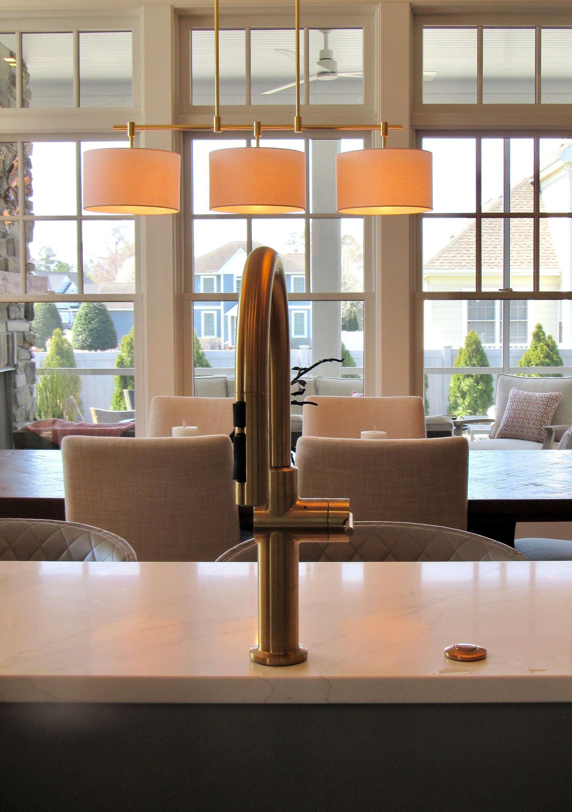 Light fixture for kitchen island in a home built by Oak Construction in Rehoboth Beach Yacht Club, RBYCC, Delaware