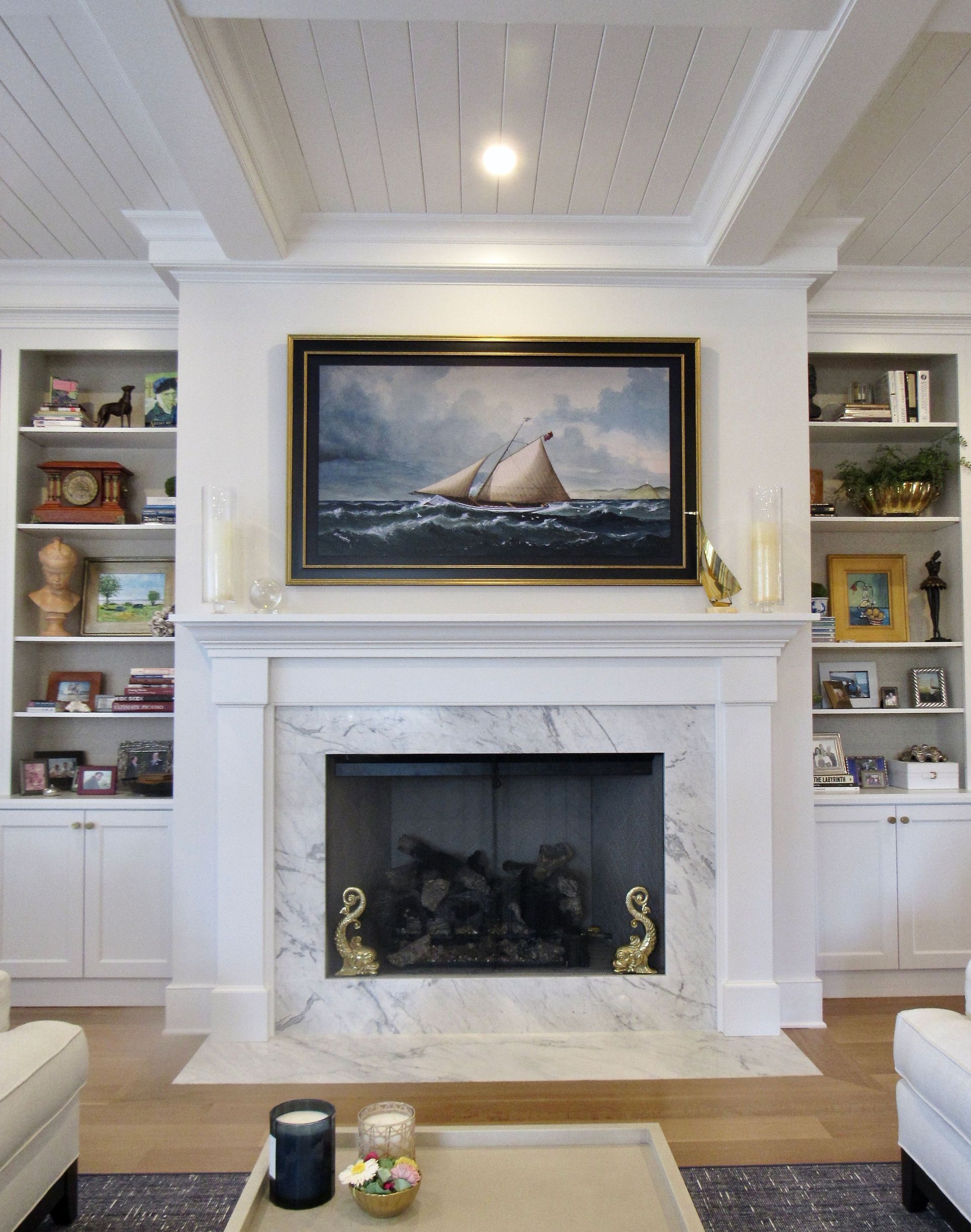 Luxury custom home built by Oak Construction in Rehoboth Beach Yacht Club, RBYCC, Delaware - Fireplace
