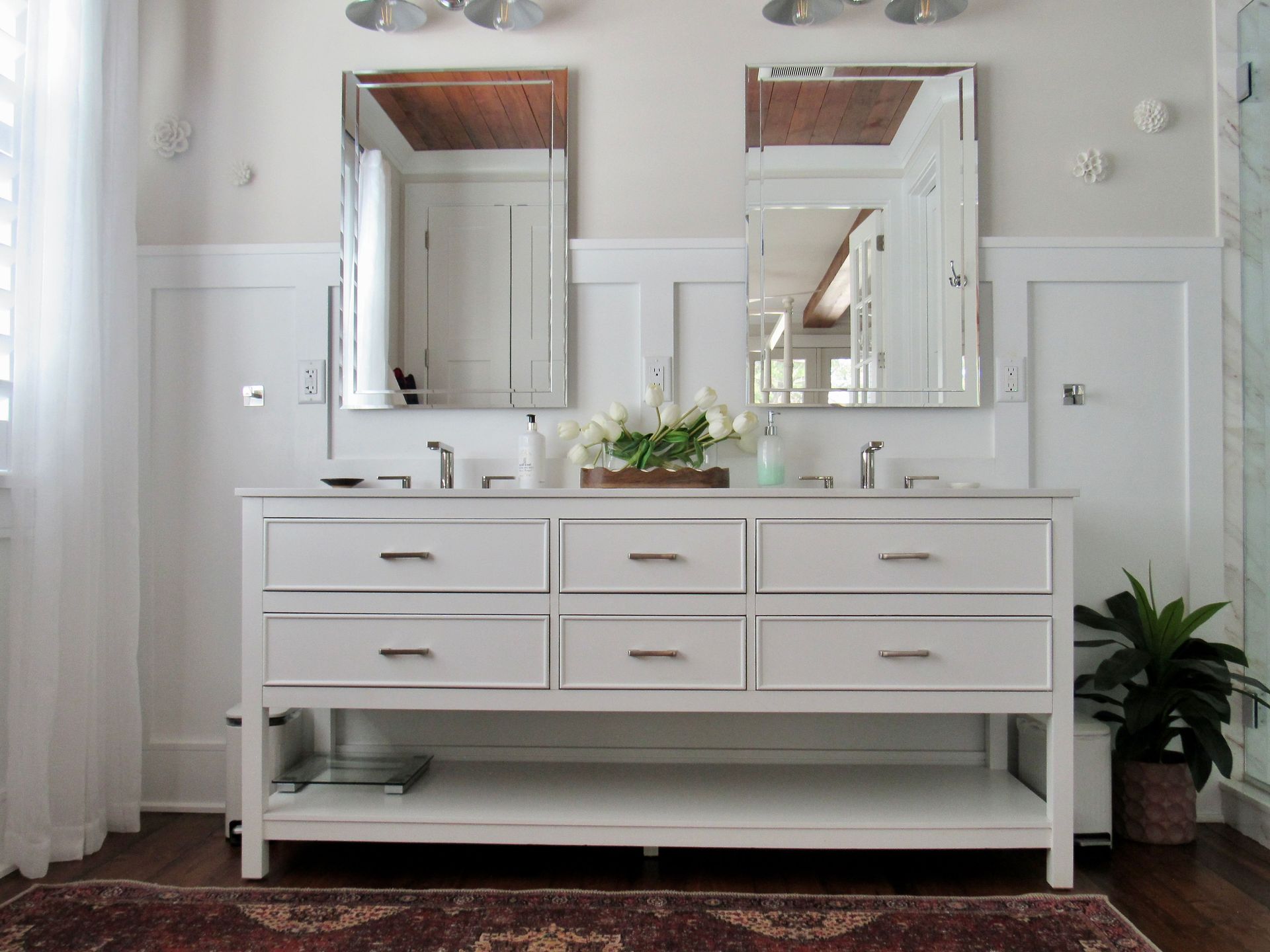 Primary bathroom  in a custom home built by Matt Purnell Oak Construction Company Lewes Delaware